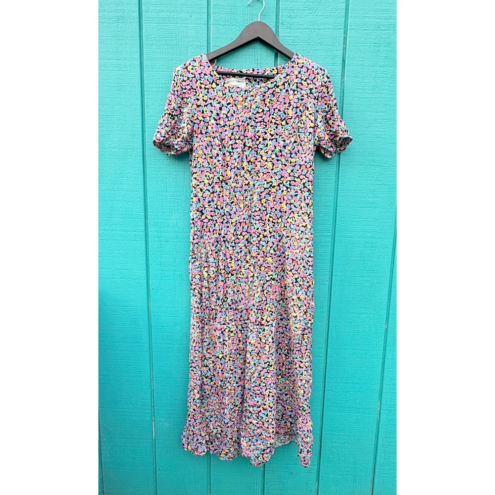 Betsy's Things Floral‎ Midi Dress vintage 1980s cottage core prairie style 14
